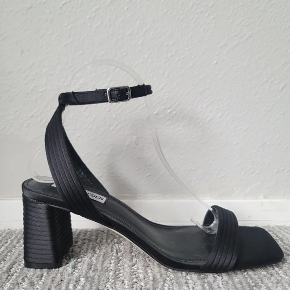 Steve Madden Black Strappy Heels - Picture 8 of 13